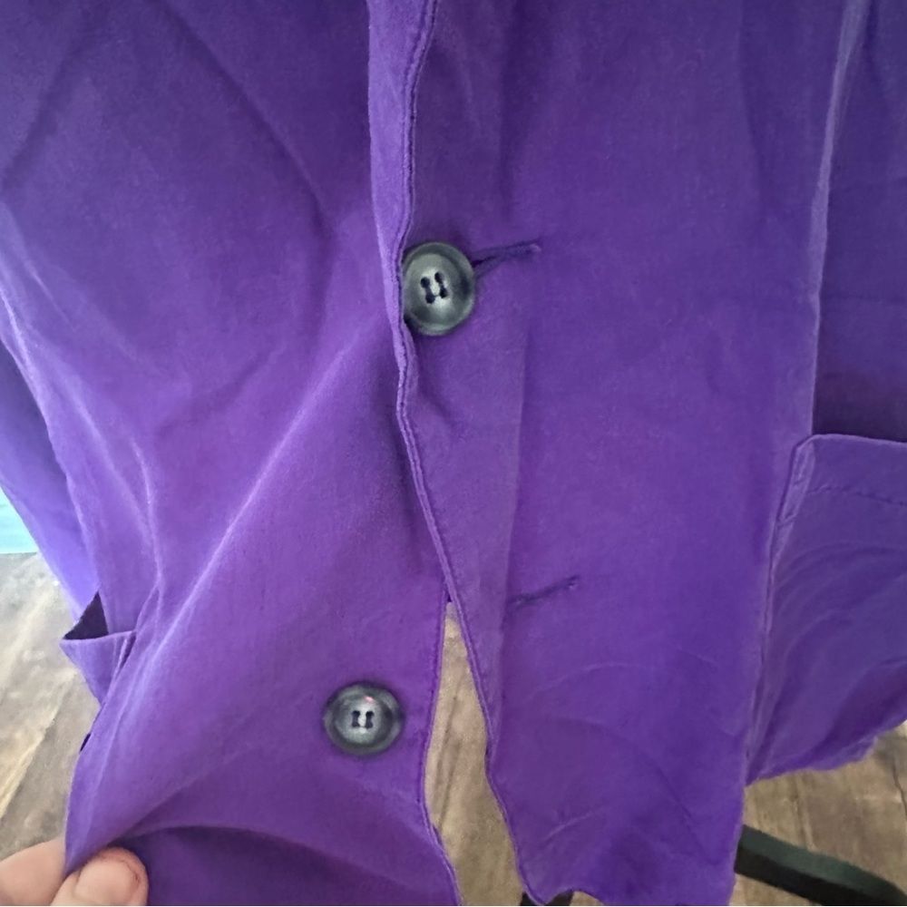 Go Silk Vibrant Purple Silk Blouse - Picture 5 of 7